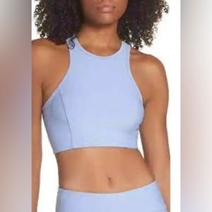 Outdoor Voices Athena High Neck Crop Top Sports Bra Lilac Medium.